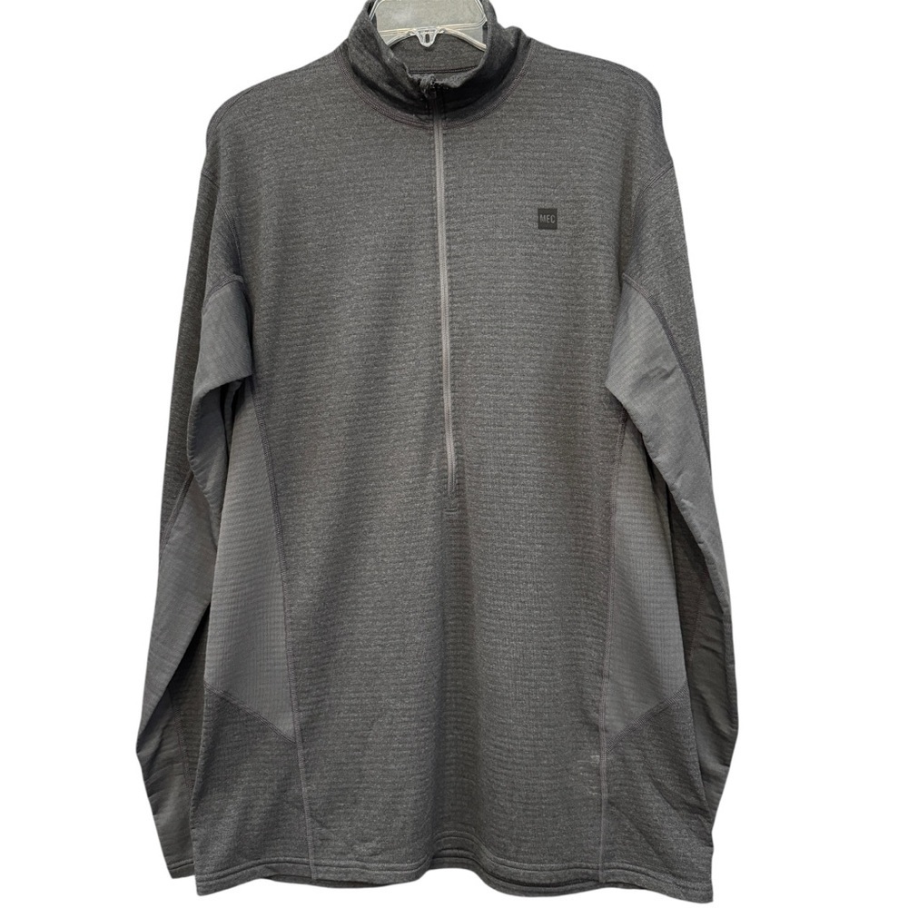 MEC Men’s XL Polartec Pullover | Slim Fit Gray 1/2 Zip Outdoor Layer